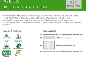 iAdjust 10" Plush Organic Latex Hybrid Mattress